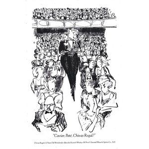 Chivas Regal Scotch Whiskey Drawing Weber 1980s Vintage Print Ad 9 in Theater